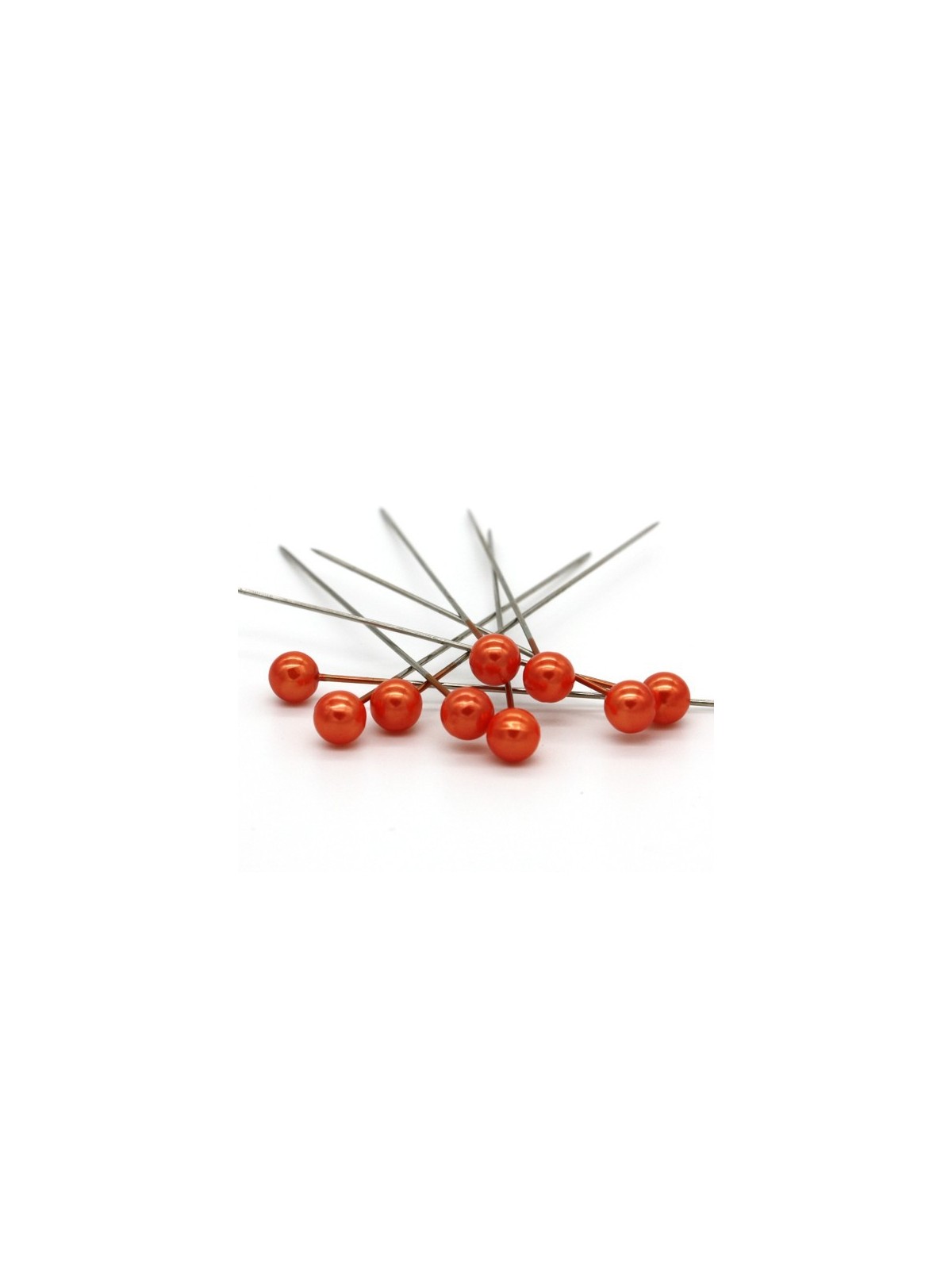 Dekorative pins - orange Perle - 65mm/9stück