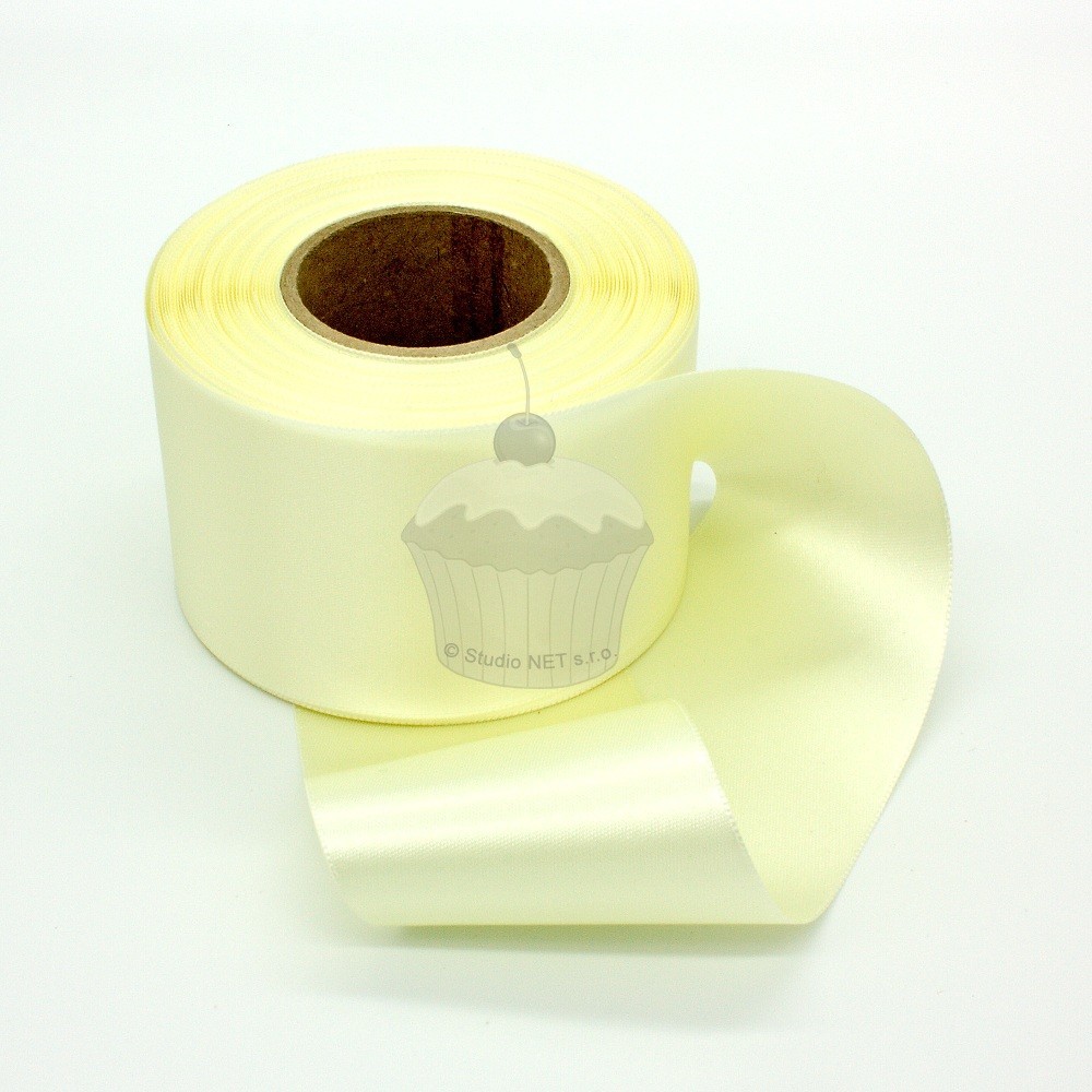 Atlas ribbon - beige - ivory - 20m/60mm