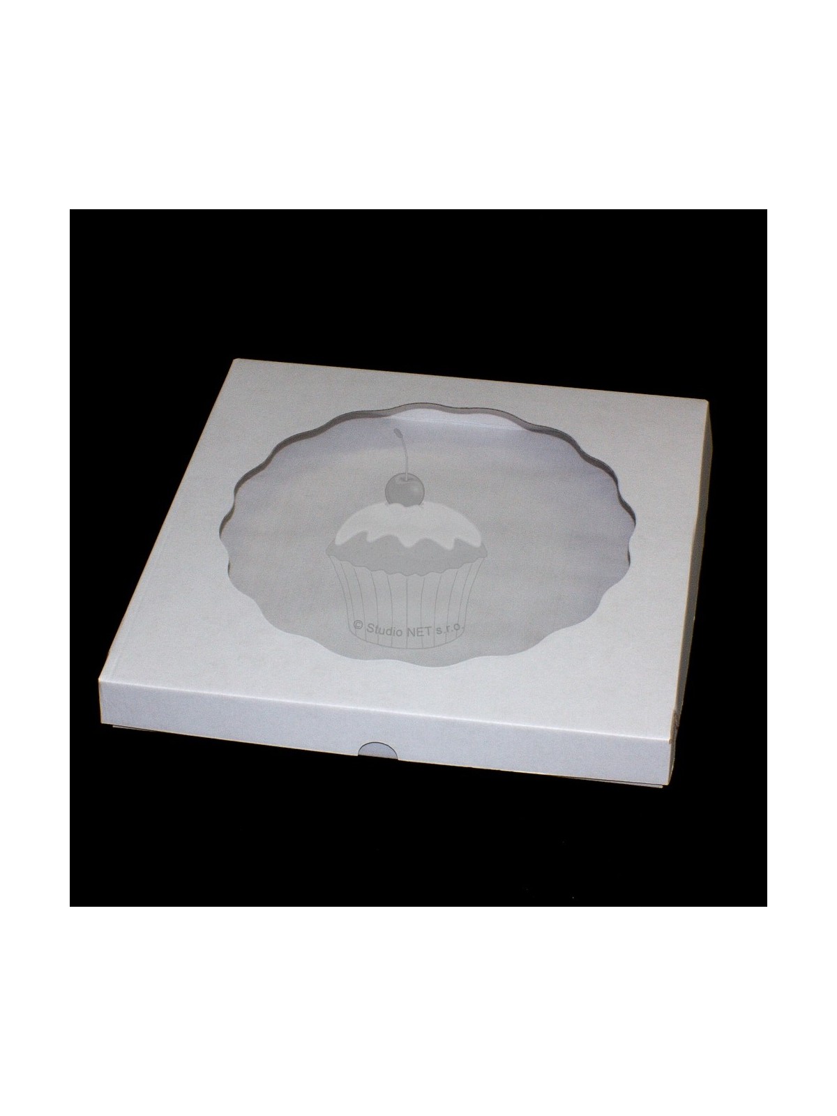 Box mit transparentem Deckel - Weiss - 33,5x33,5 cm