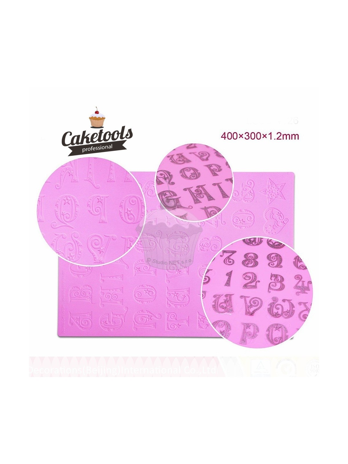 Silicone mold for edible lace - Star alphabet.