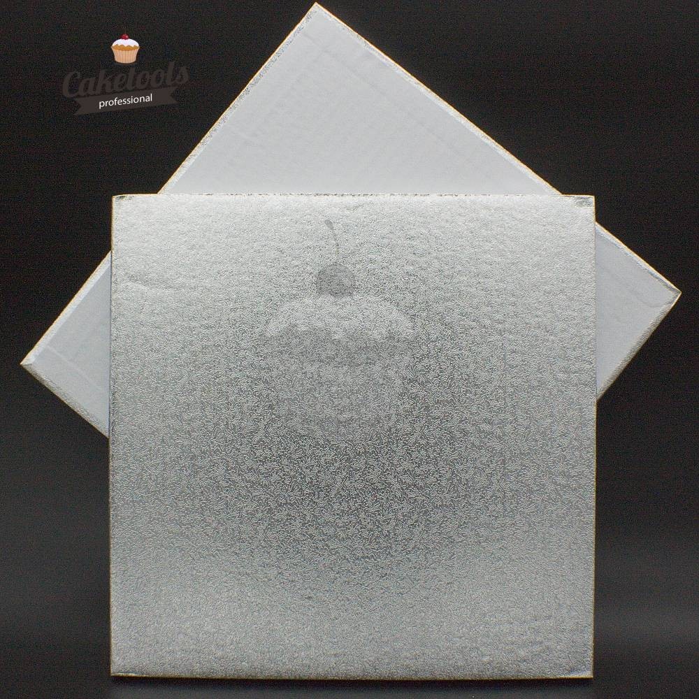 Caketools Cake Board Silver 25cm / 1.2cm Square