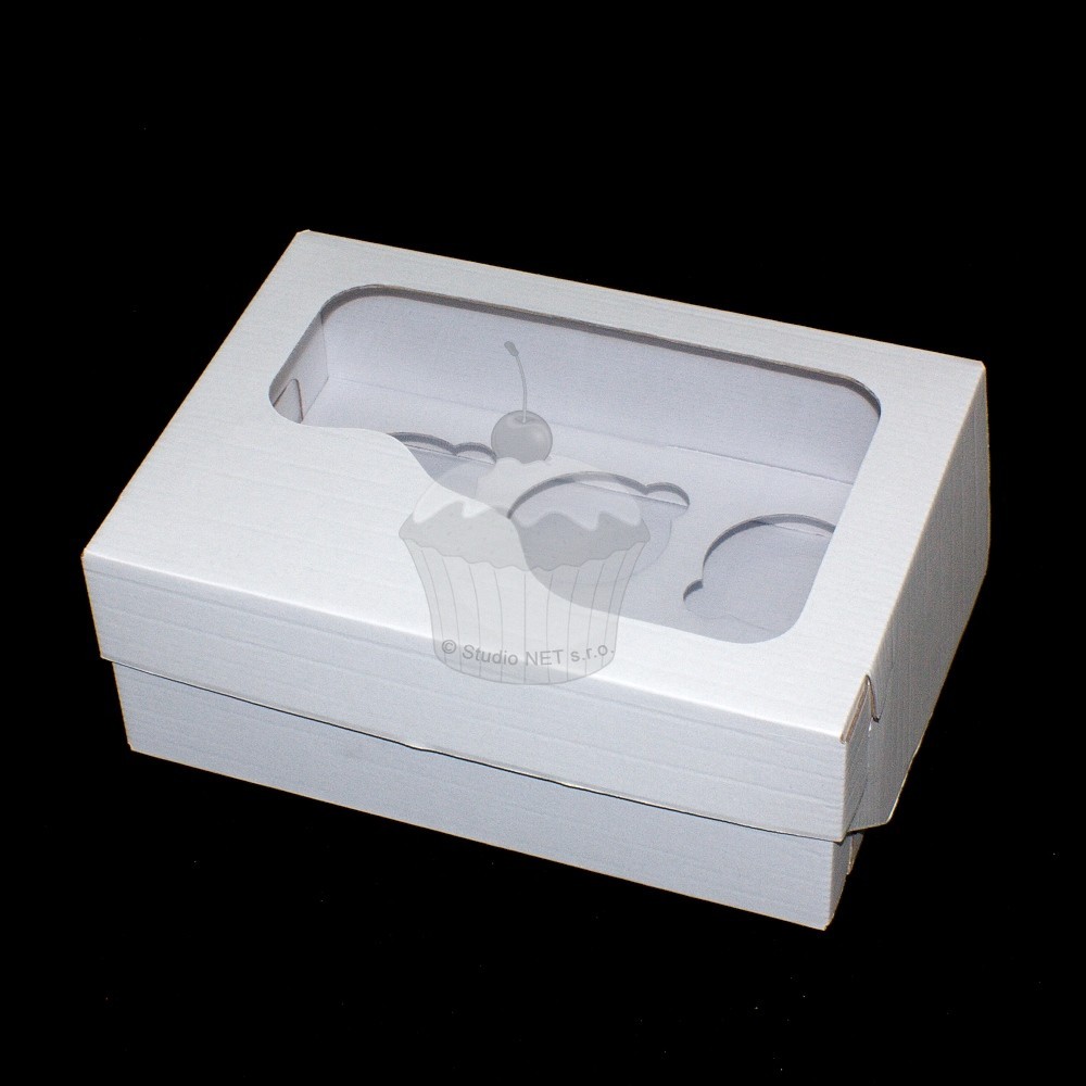 Box of muffins / cupcakes - solid - white - 6