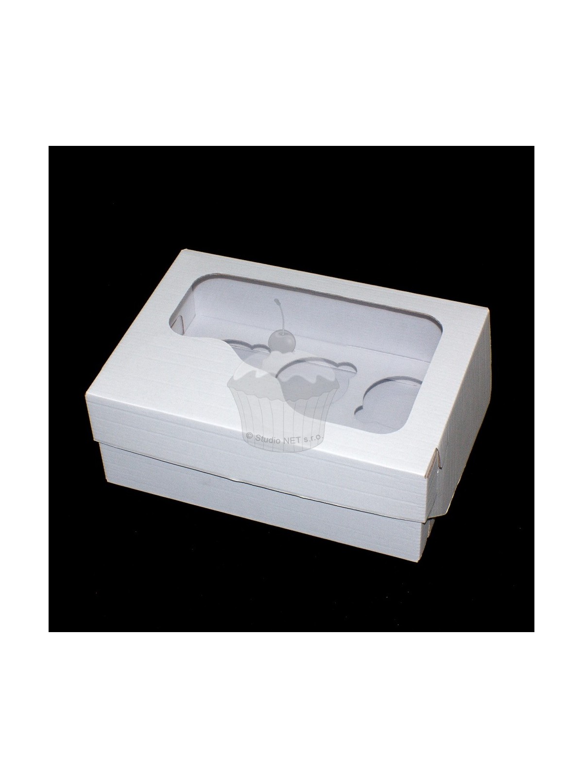 Box of muffins / cupcakes - solid - white - 6