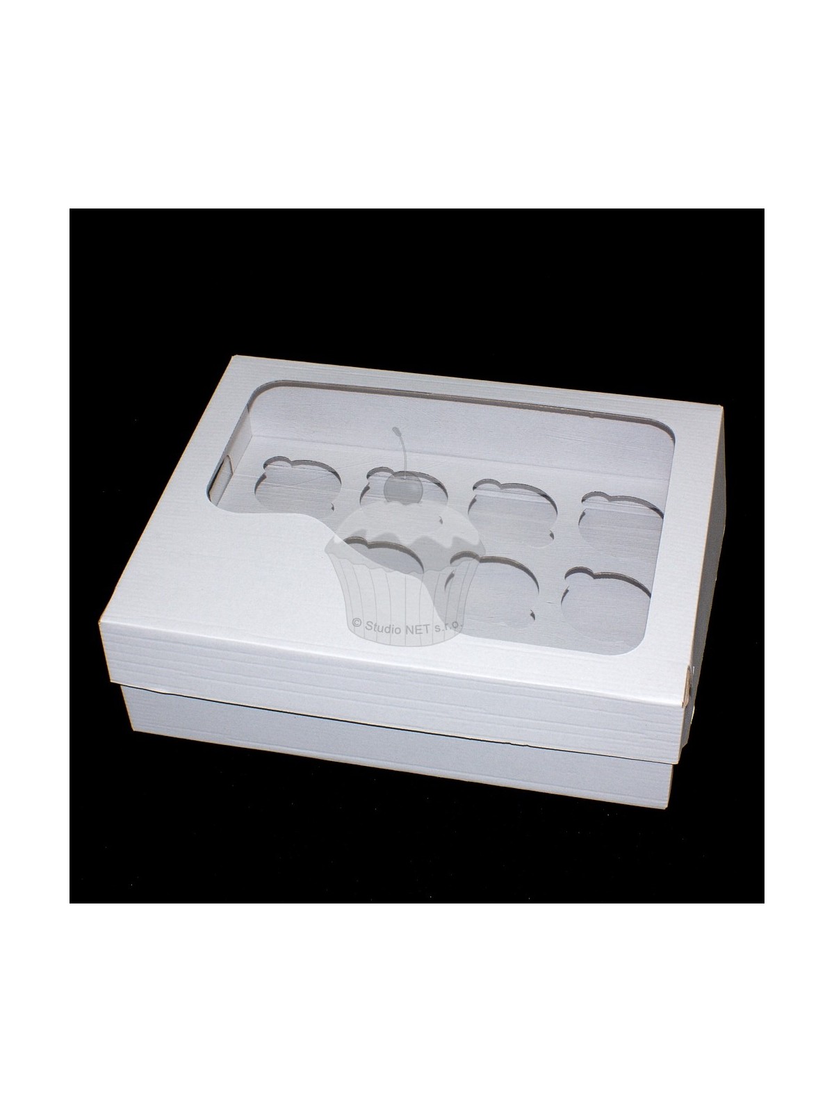 Box von Muffins / Cupcakes - solid - weiß - 12