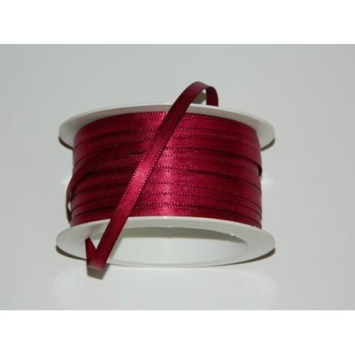 Atlas ribbon - burgundy 20m/ 5mm