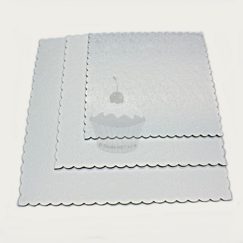 Set aus 3 Untersetzer für Kuchen - Silber - Quadrat