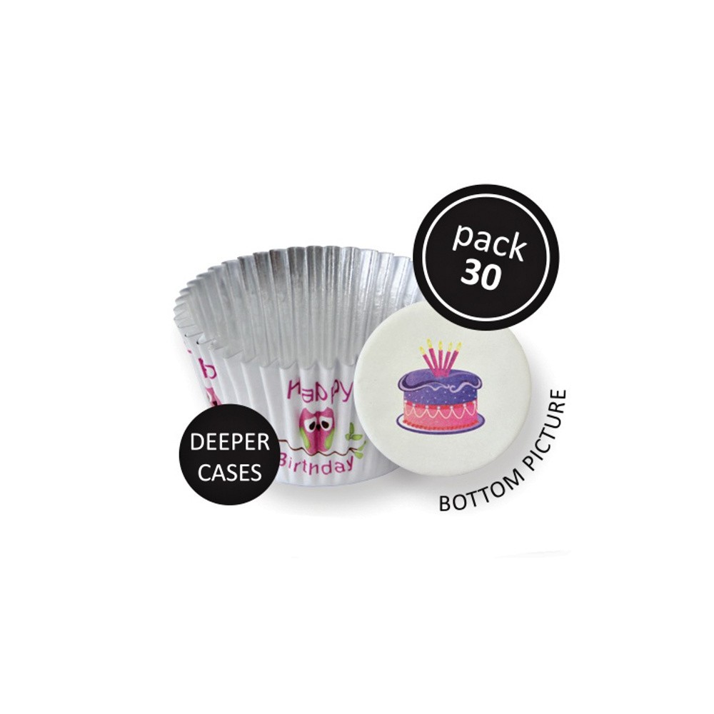 PME Foil Baking Cups Cute Eulen 30Stück