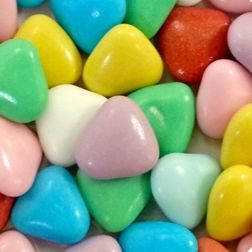 Chocolate hearts colorful - 100g