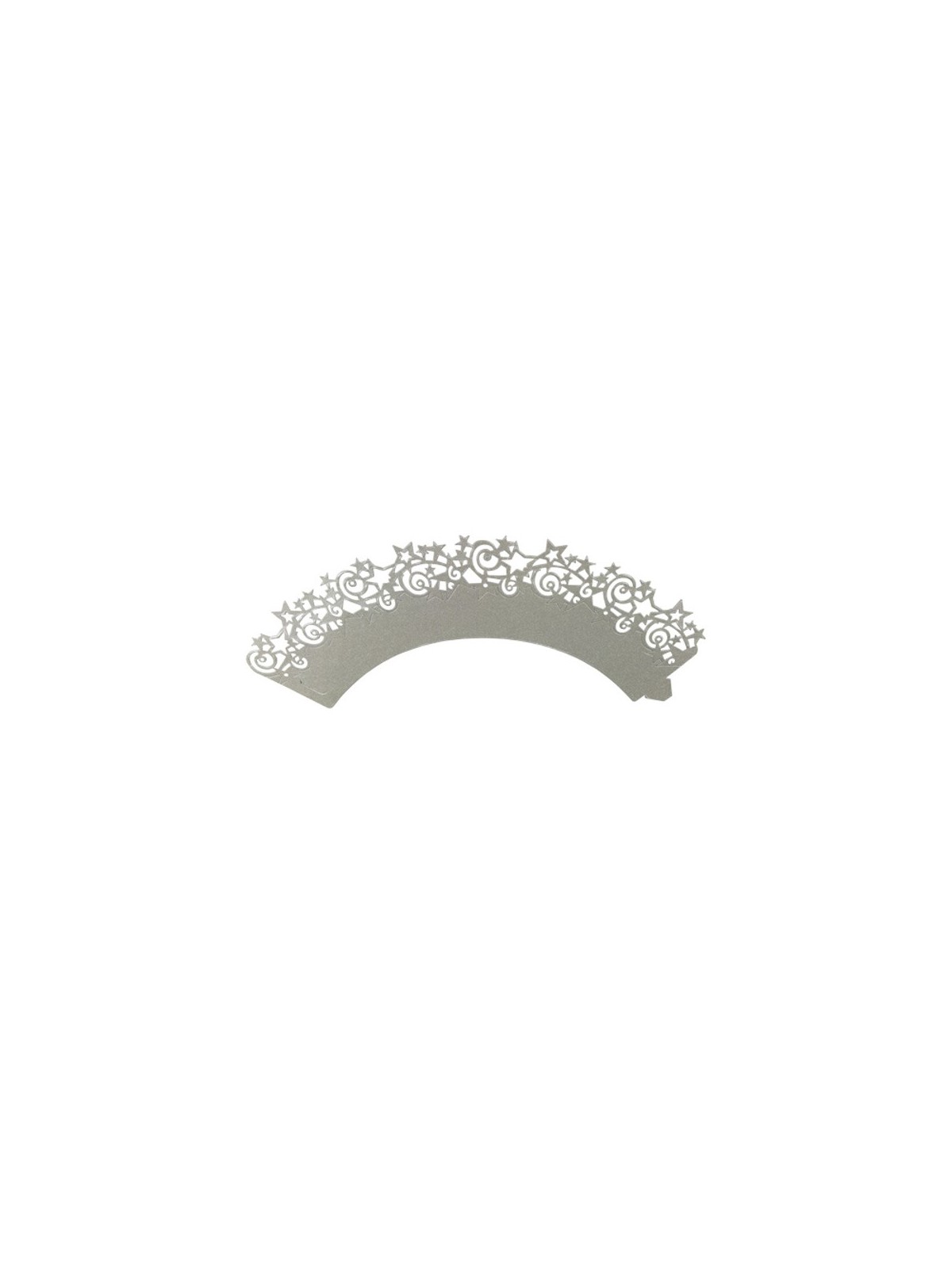 PME Cupcake Wrappers - Lace design - Silver Stars - 12 pcs