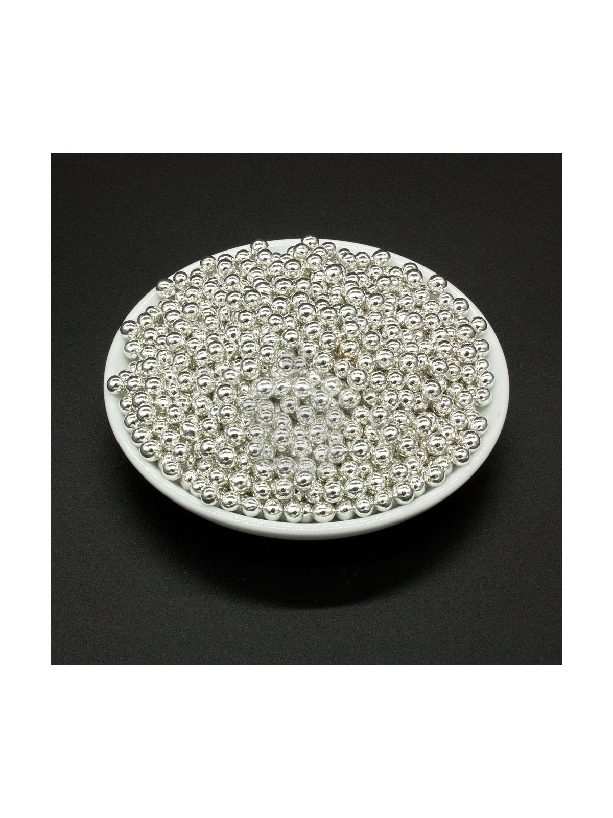 Sugar beads I - silver - 100g