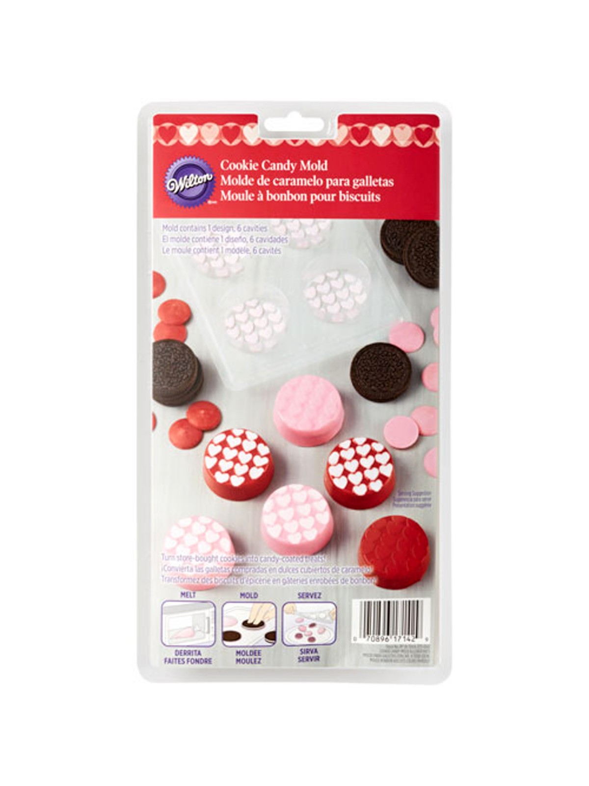 Wilton Cookie Candy Mold Heart Print