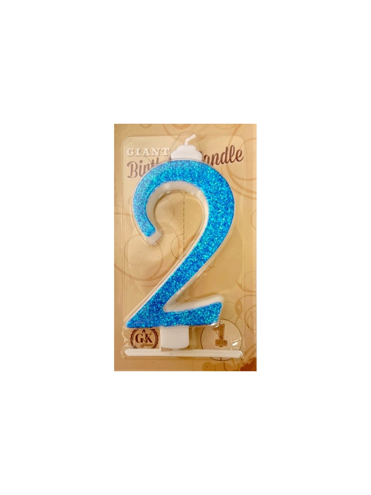 Cake candle large - sparkle blue - 2