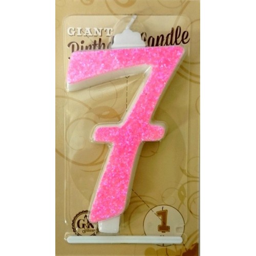 Cake candle large - glitter pink - 7