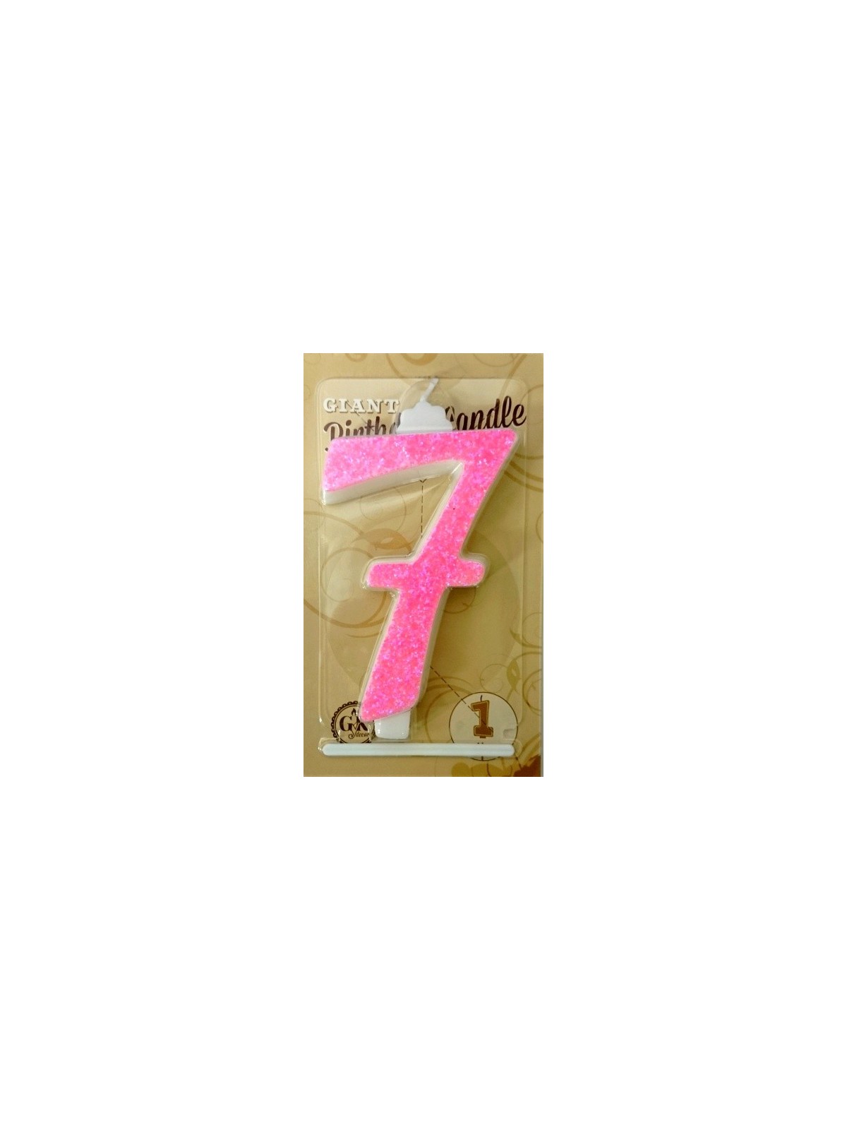 Cake candle large - glitter pink - 7