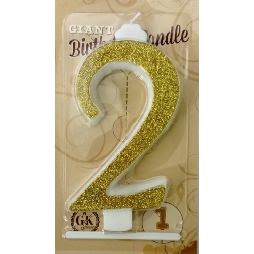 Large cake candle - glitter gold - 2