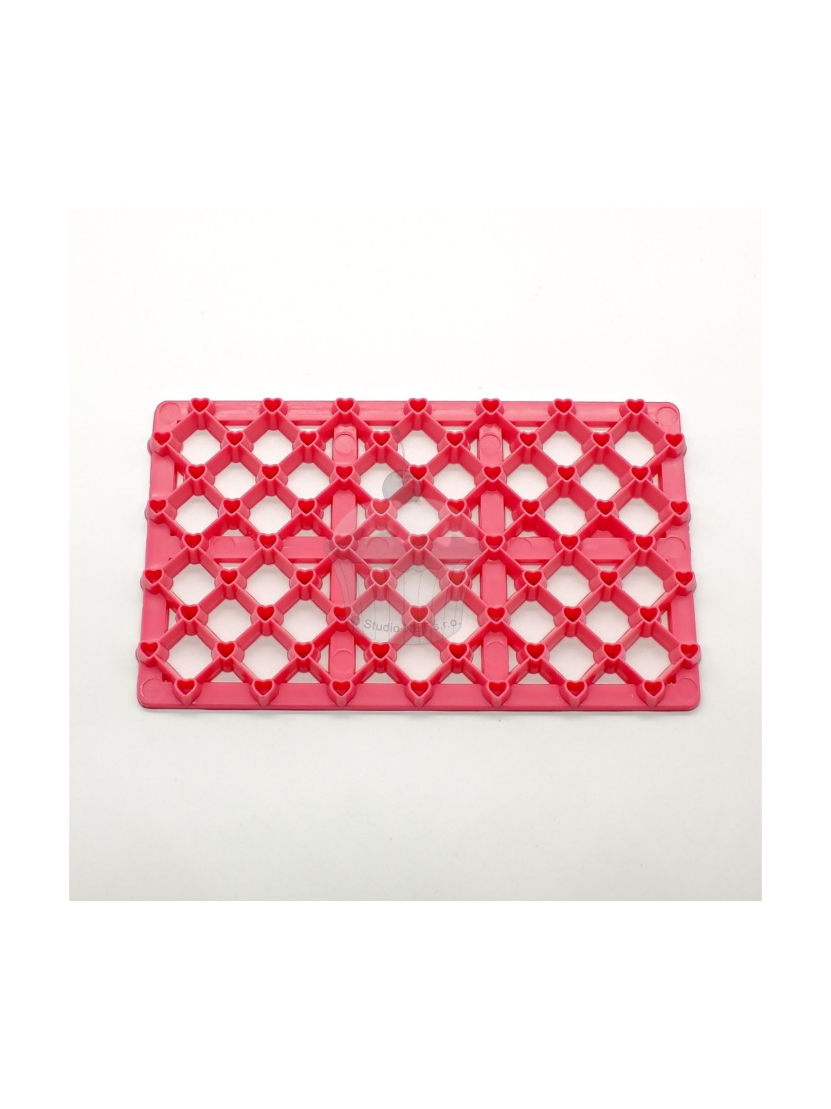 Pink Impression mat - small square + heart