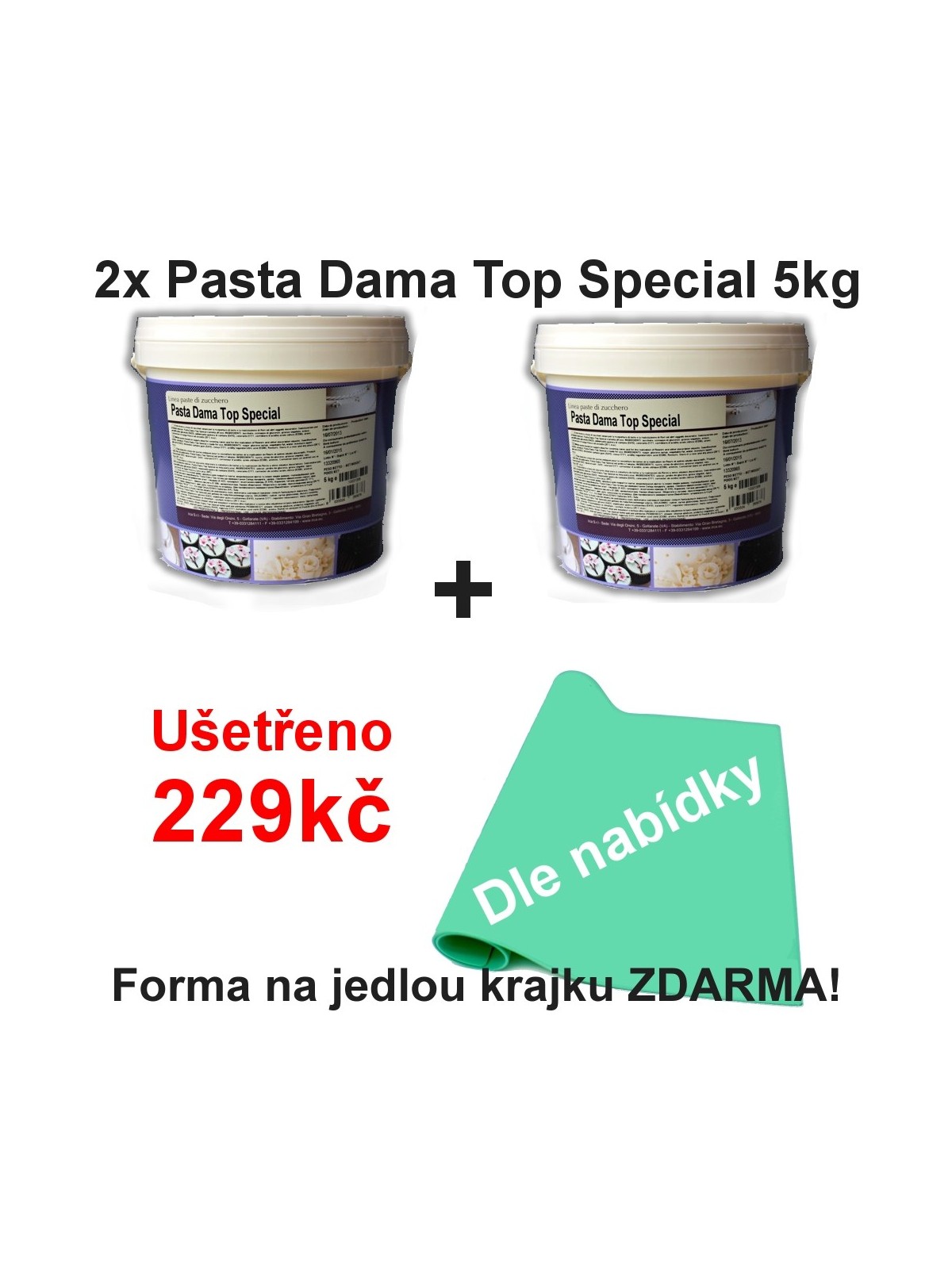 2x Pasta Dama TOP Spezial - 5 kg + siliconmatt for edible lace