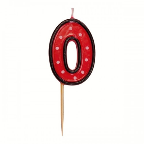 Party cake candle red on a stick - 0