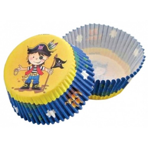 Baking cups Yellow-blue  pirate - 50pcs