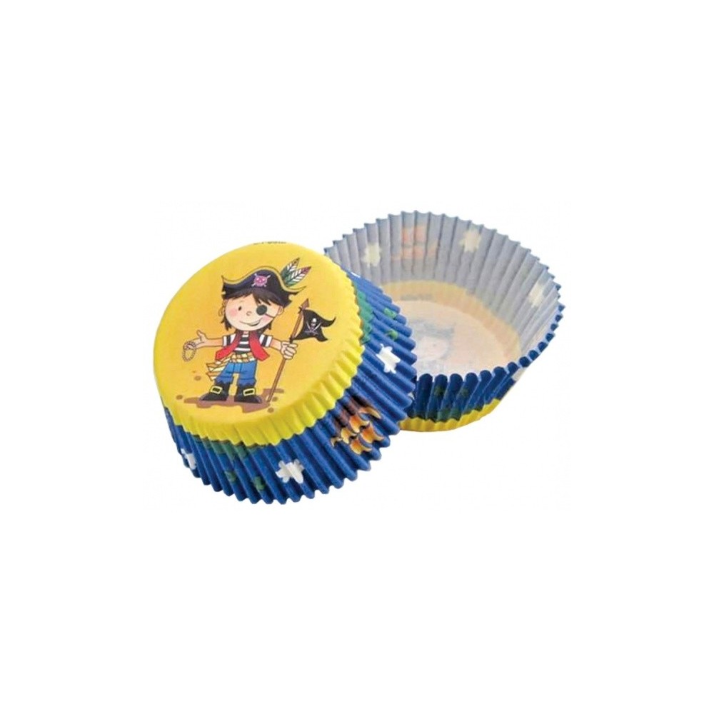 Baking cups Yellow-blue  pirate - 50pcs