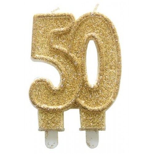 Birthday candle jubilee gold - 50th