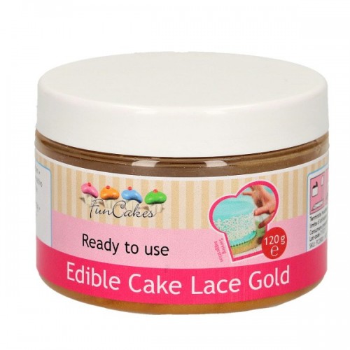 FunCakes  Lace Cake - edible lace ready - Gold 120 g