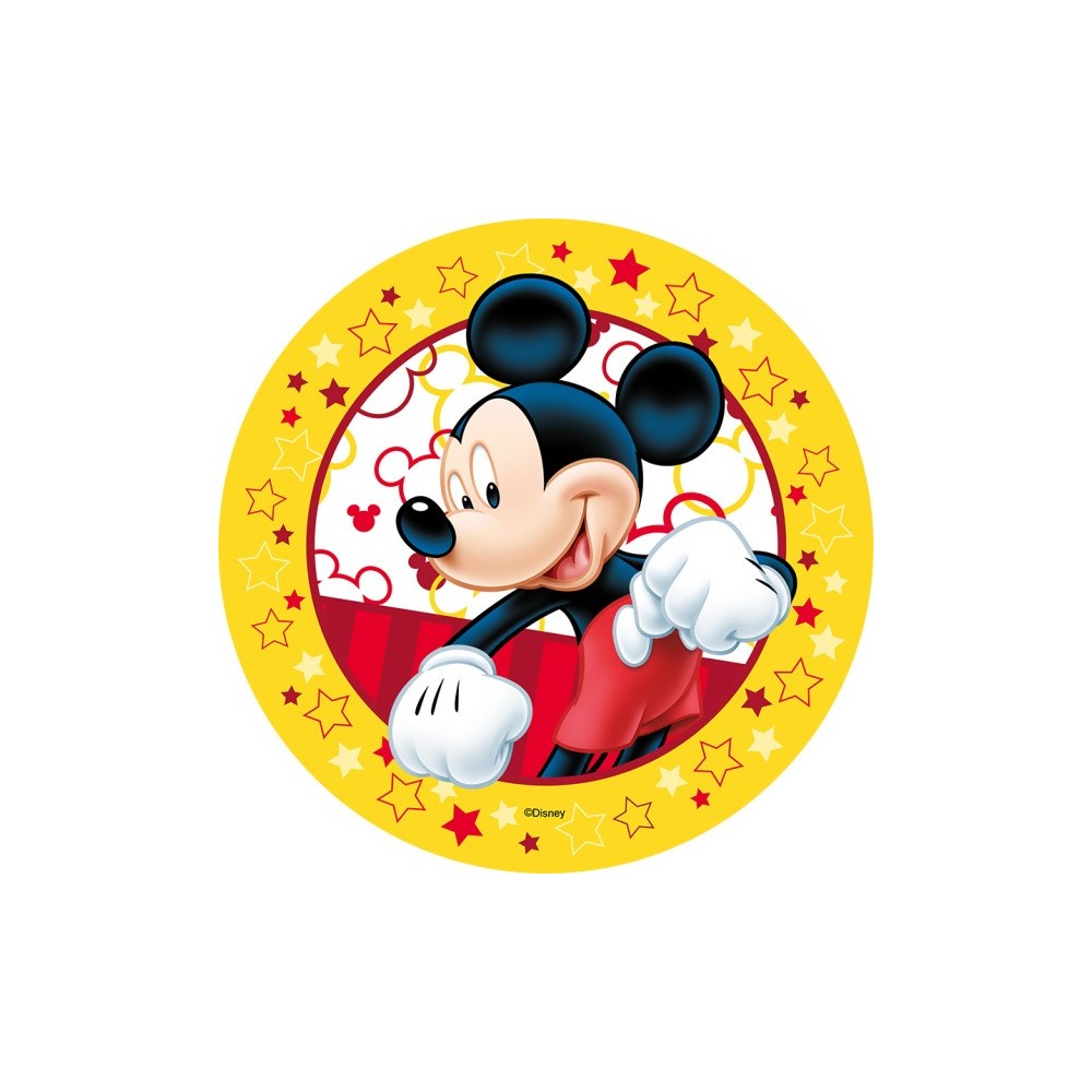 Essbare Papier Round - Mickey Mouse - gelb