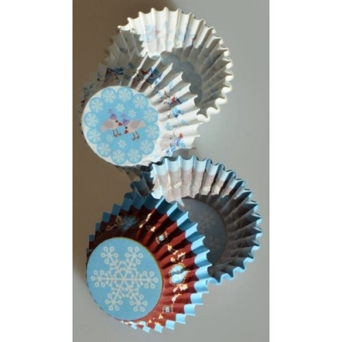 Baking Cups MINI - blau Weihnachten - 50pcs