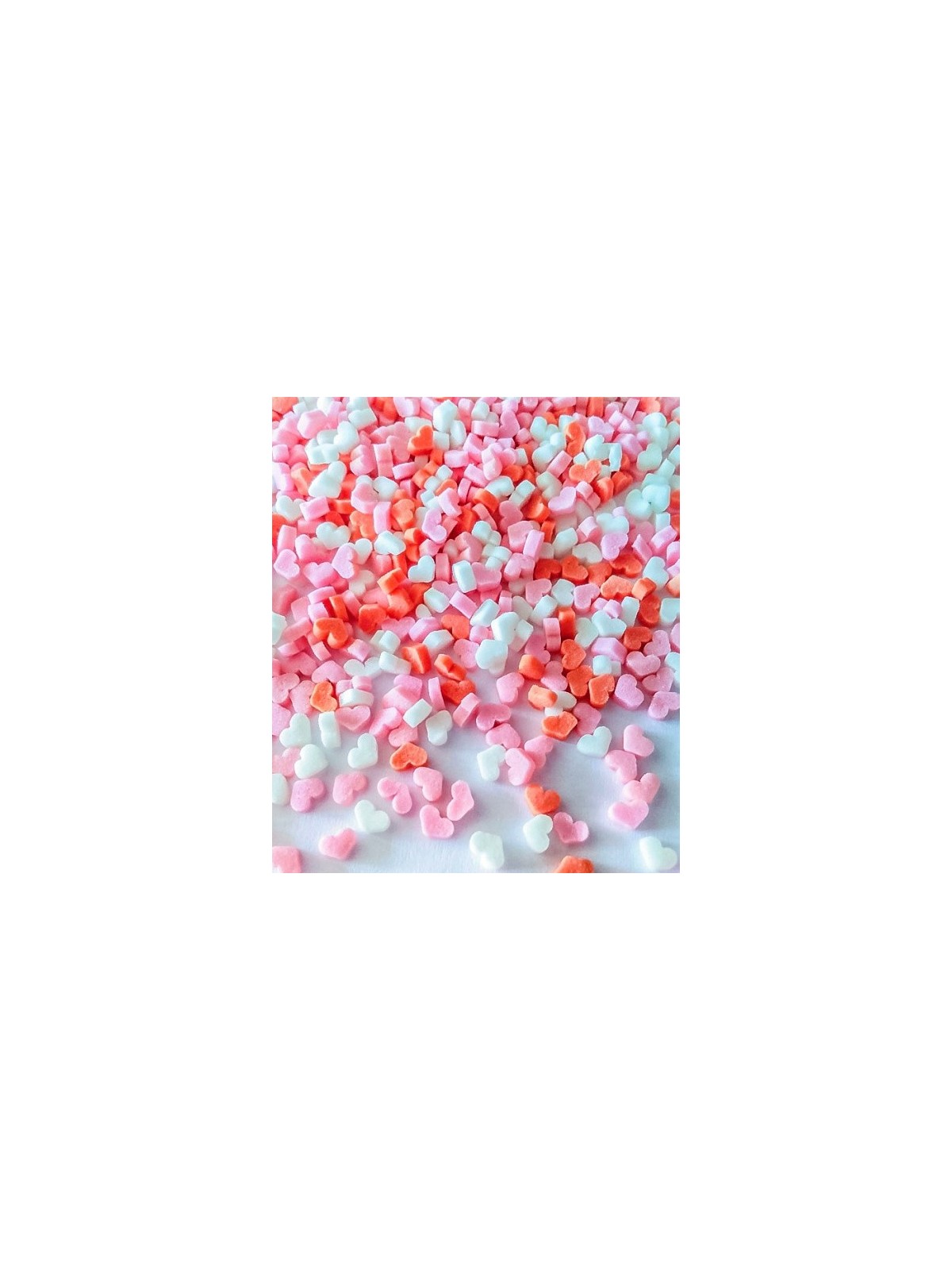 Decorating sugar -  hearts pink / red / white - 100g