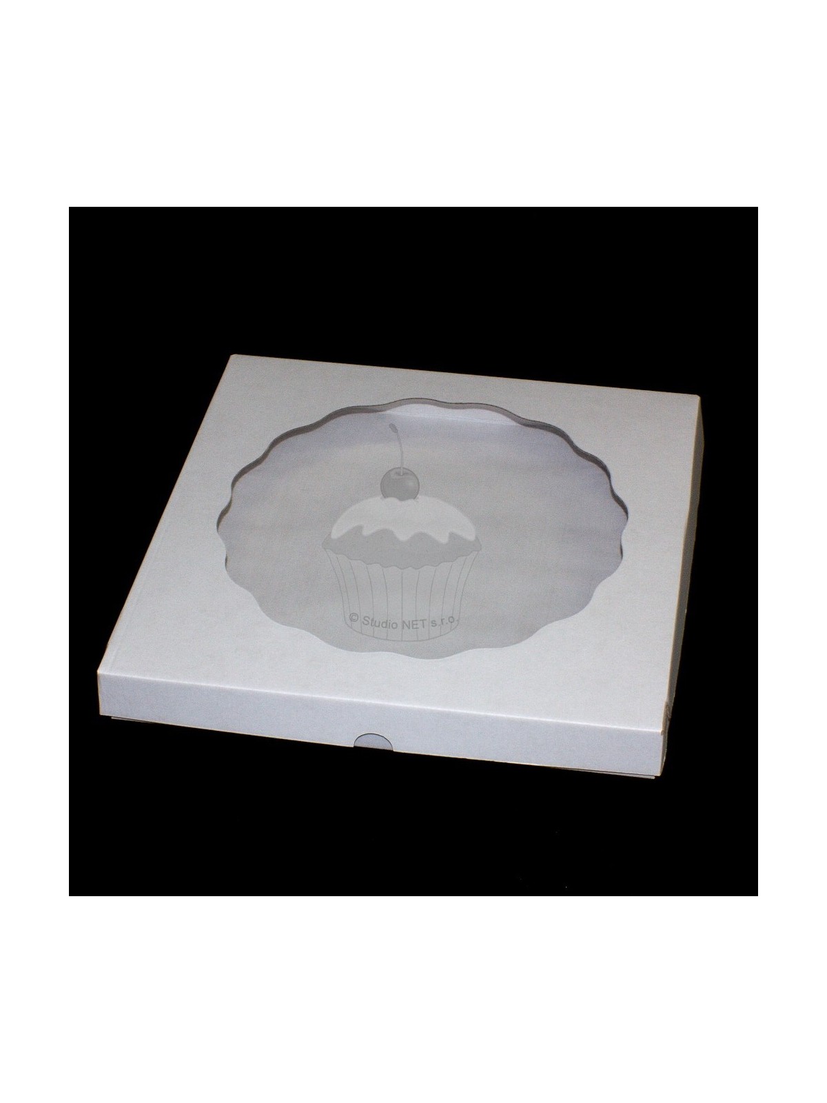 Box mit transparentem Deckel Extra stark - weiß - 28 x 28 x 10 cm