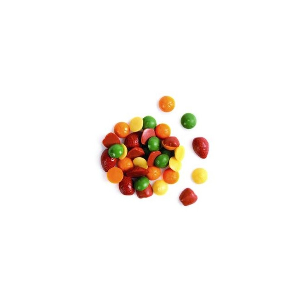Schokoladendekor - Minifrucht farbig - 50g