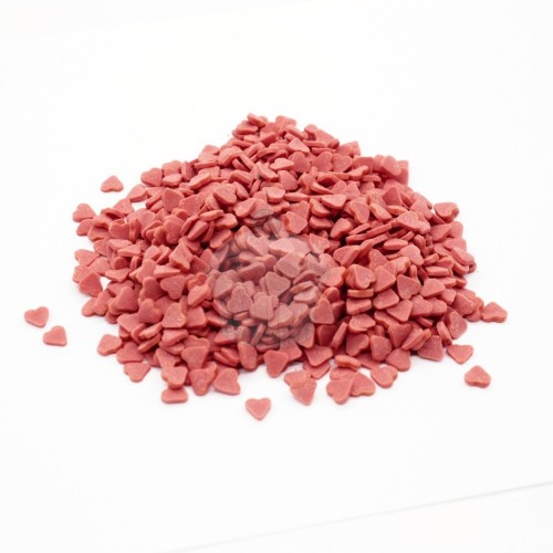 Decorating sugar -  hearts red - 100g