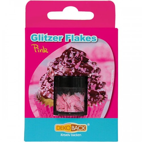 DecoCino  edible Glitter Flakes - PInk 2,5g