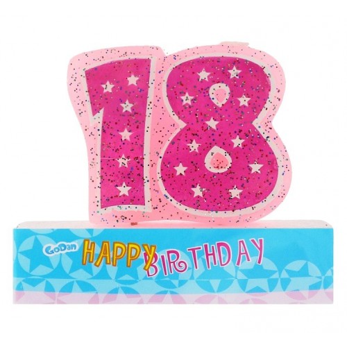 Cake candle jubilee pink - 18.