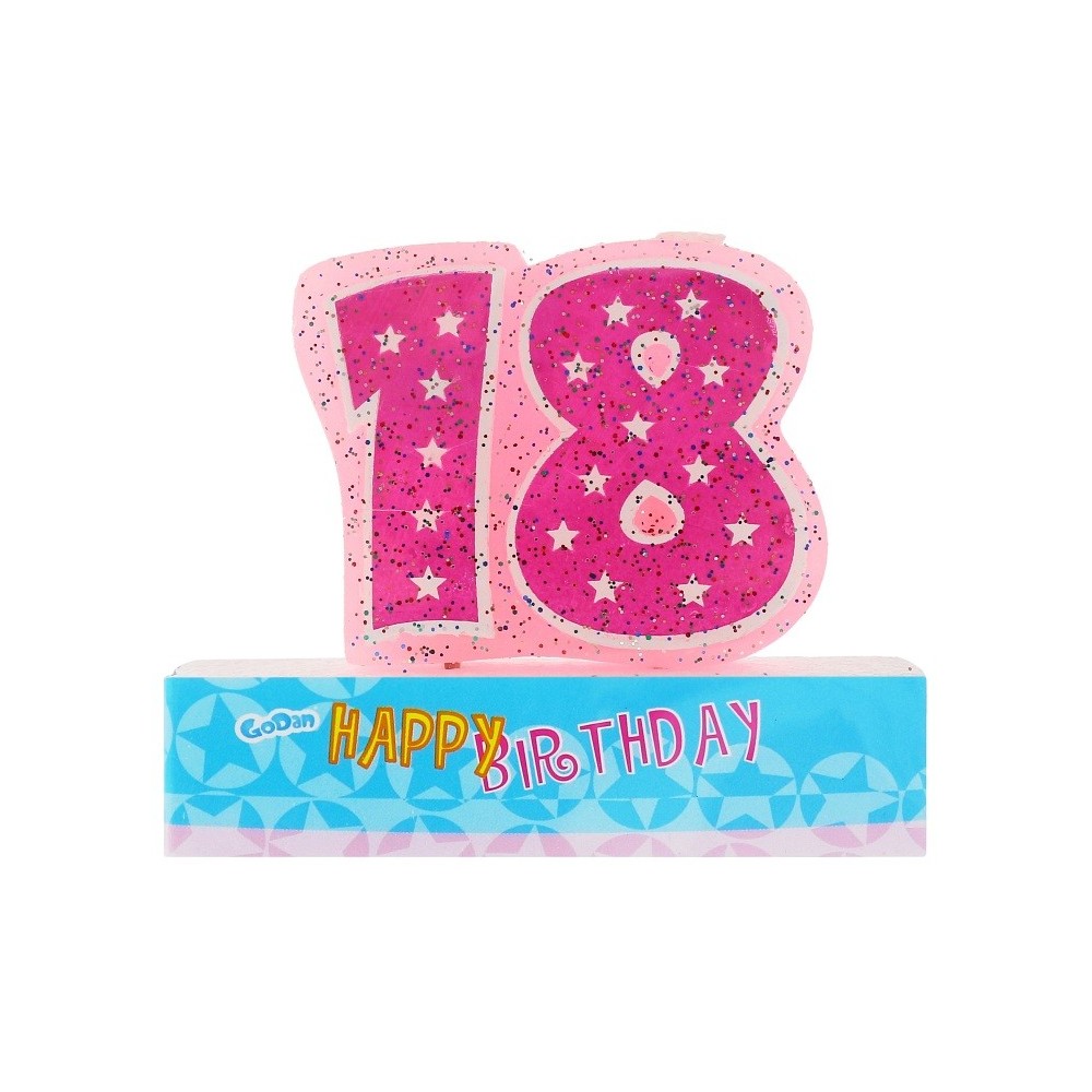 Cake candle jubilee pink - 18.