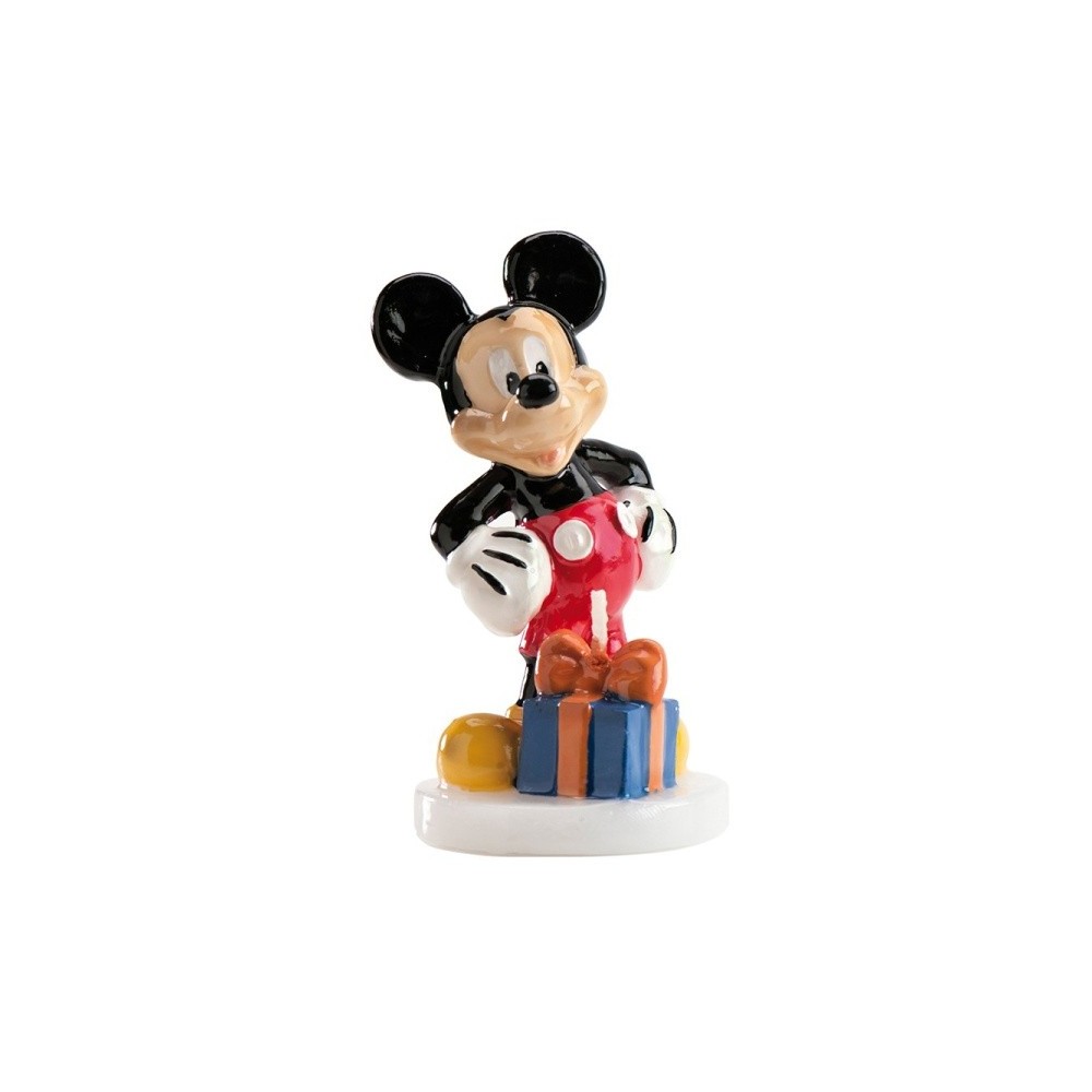 Dekorativer Geburtstagskerze - Mickey mit Geschenk - 1 Stück