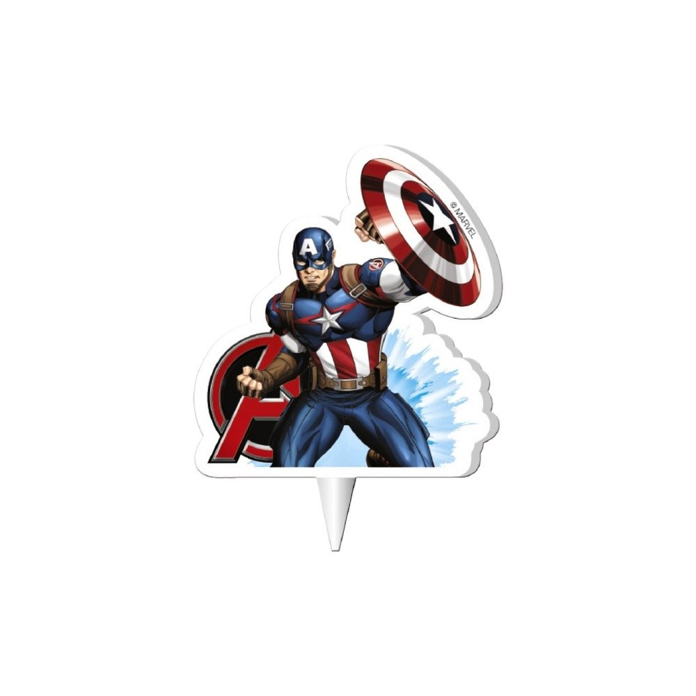 Decorative cake candle - Captain America - Avengers - 1 piece