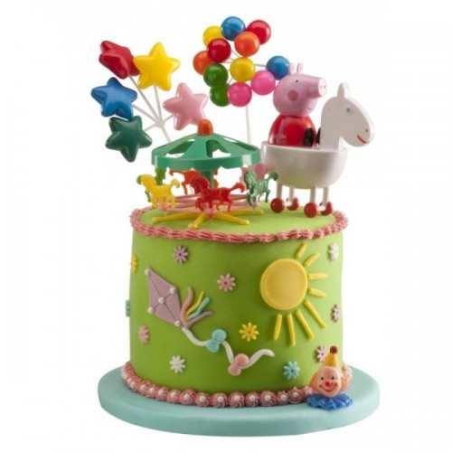 DeKora - Set of decorative figurines - Peppa Pig + Merry-go-round