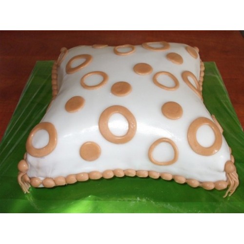 3D cake Basset on the cake-pillow. Shabby chic style - - CakesDecor
