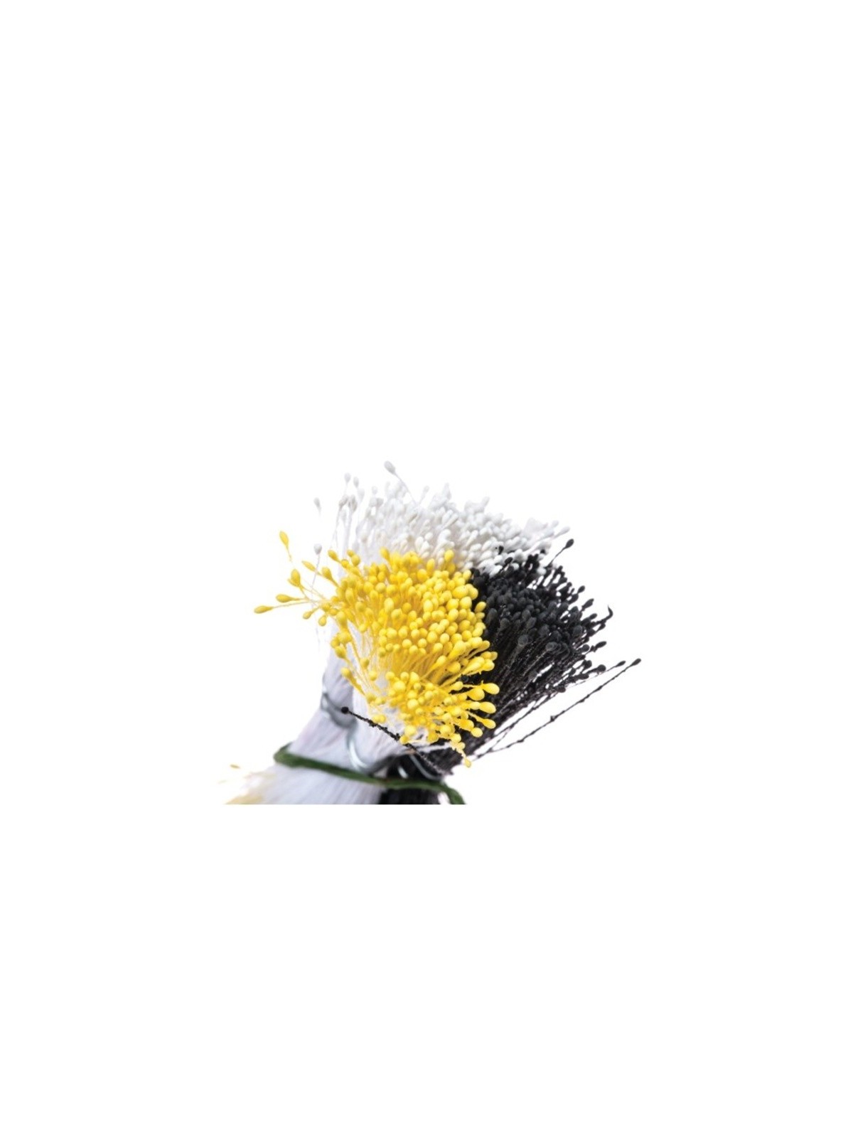 Decora Flower Stamen  - small -  matt white / yellow / black 864pcs