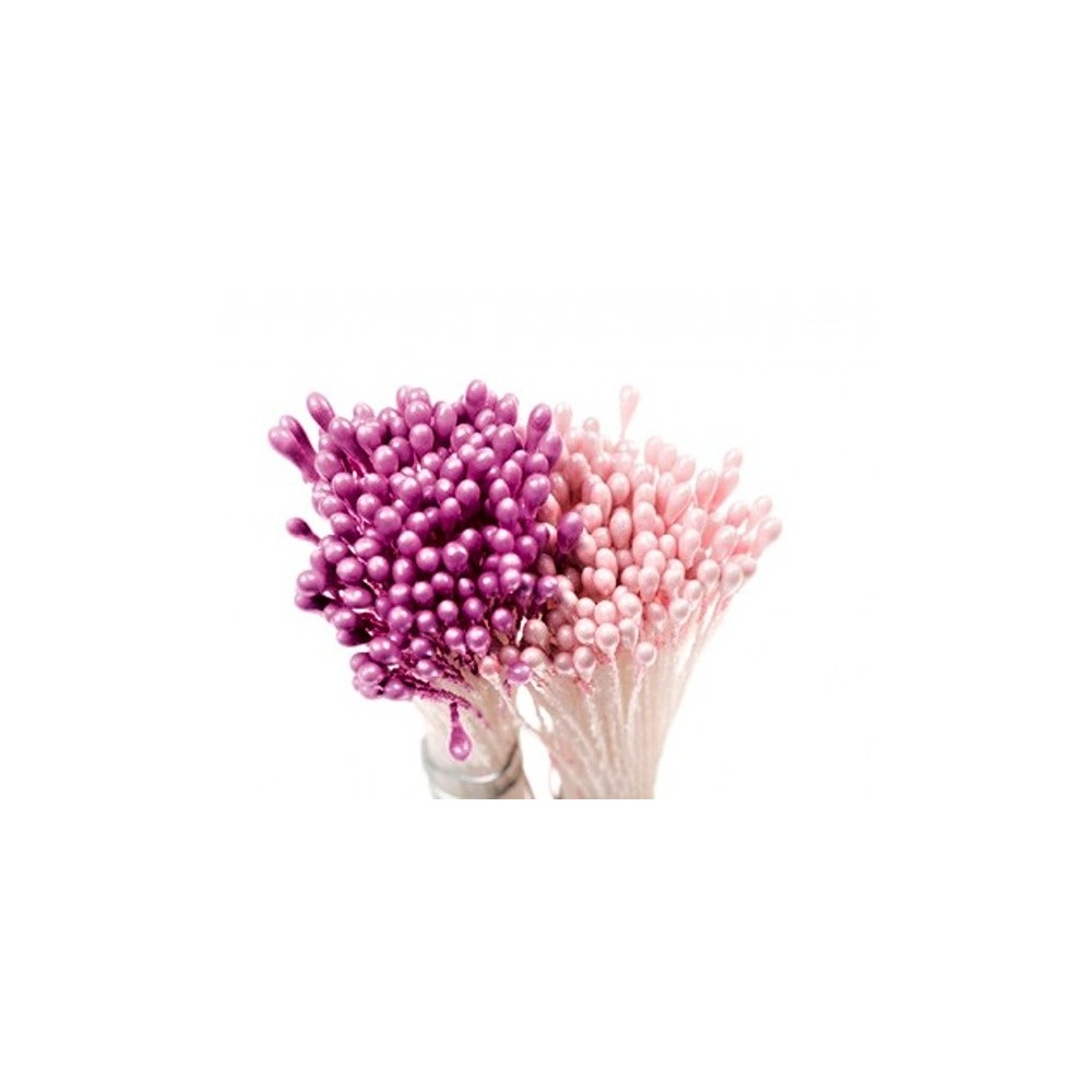 Decora Blumen Stamen - mittel - perlrosa / lila 288pcs