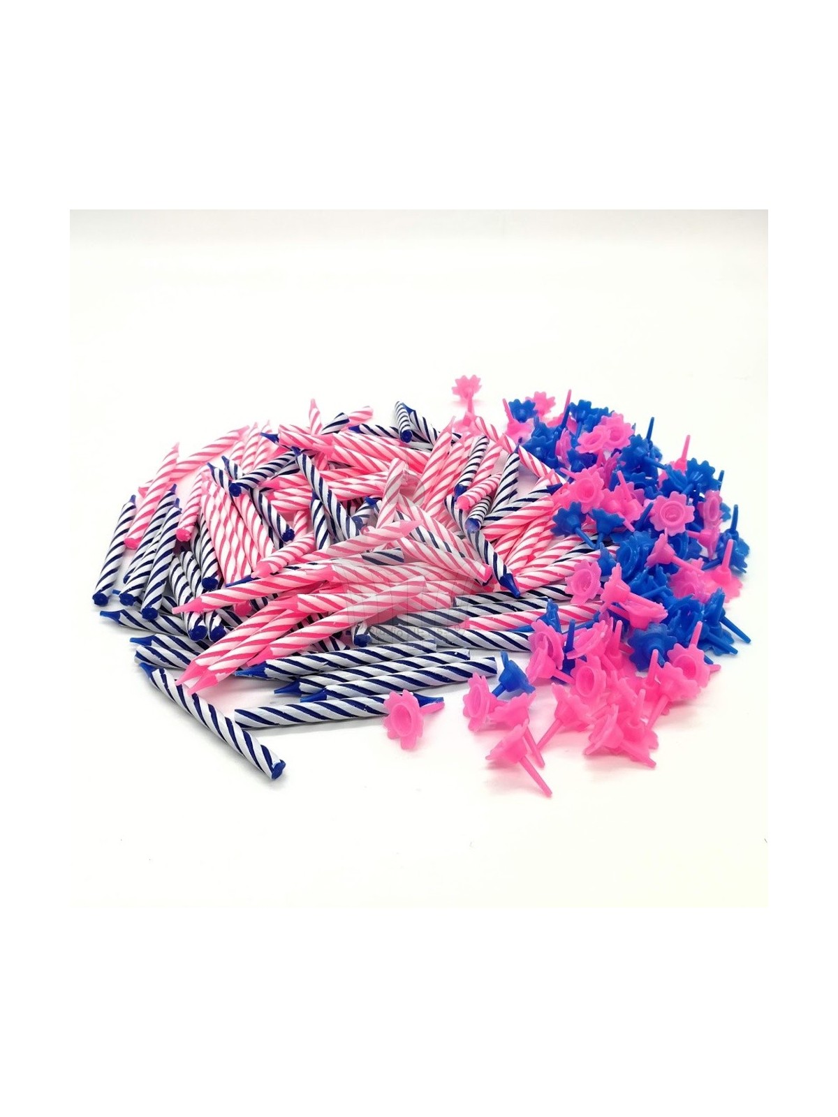 DeKora Birthday Candles - pink / blue 100 pcs