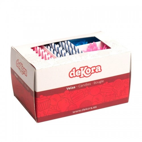 DeKora Birthday Candles - pink / blue 100 pcs