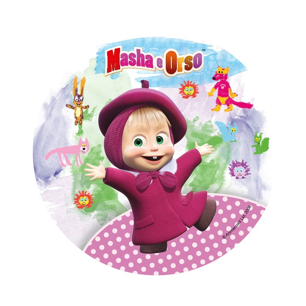 Edible paper Round - Masha and Bear - drawings