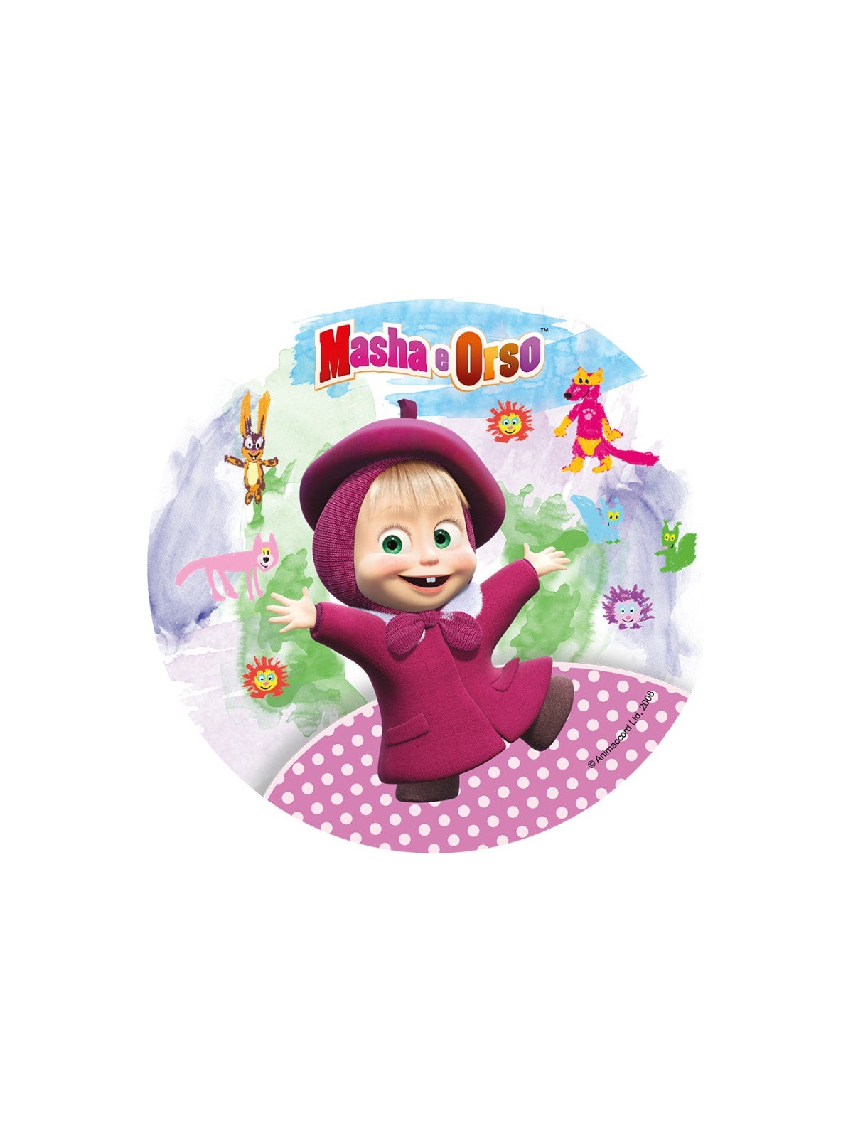 Edible paper Round - Masha and Bear - drawings