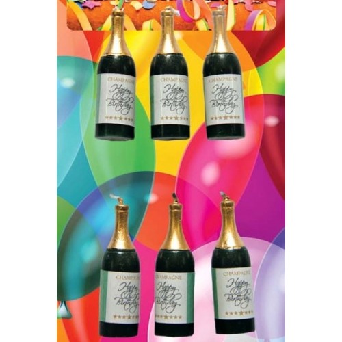 Champagne bottle candles, set of 6