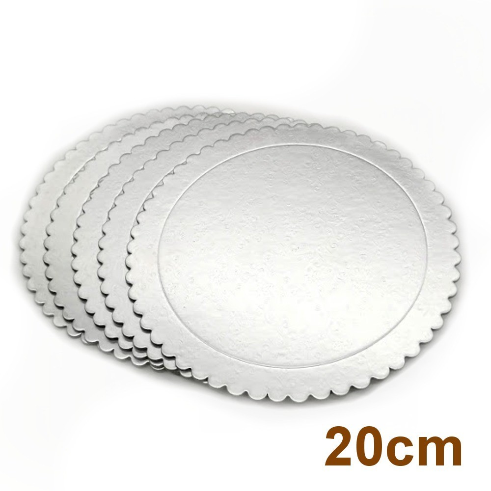 Set of 5pcs pad under silver cake - round - 20cm