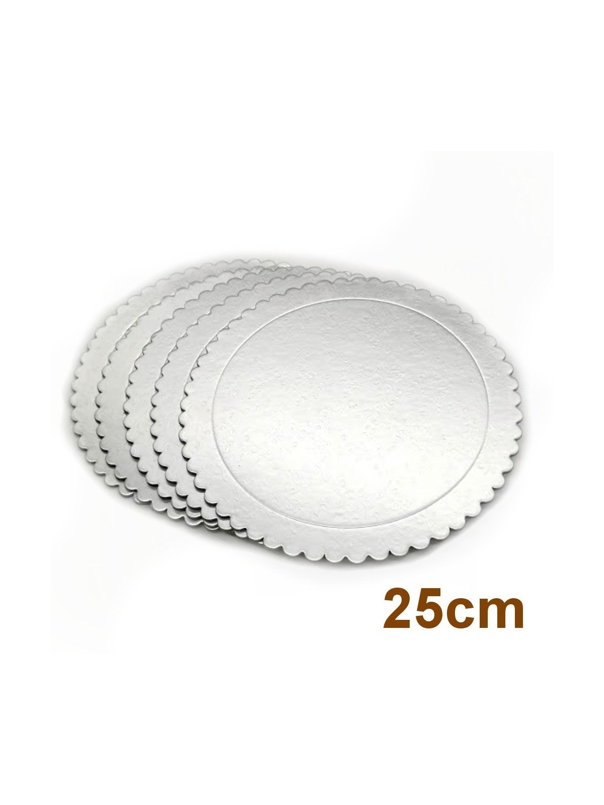 Set of 5pcs pad under silver cake - round - 25cm