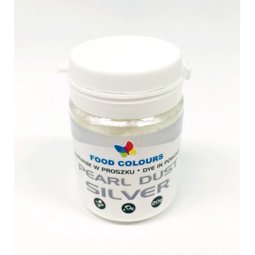 Food Colours Essbare Staubperlenfarbe in Airbrush - Silber 20g
