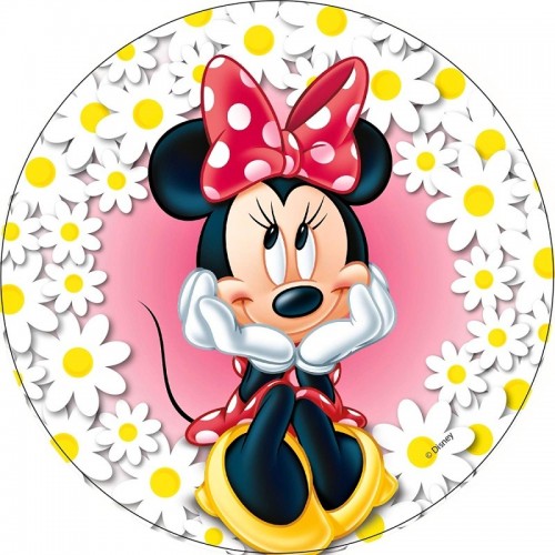 Essbare Papier Round - Minnie Mouse Margeriten